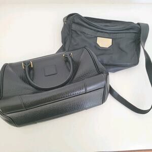 Nina Ricci Lot Of 2 Bags Black Vintage Leather Nylon Fari DAMAGD Parts